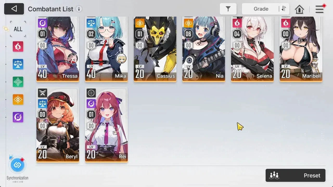 Chaos Zero Nightmare Accounts GLOBAL Lv37|5 SSR[Heidemarie,Nine,Khalipe,Vero,MeiLin]+9 SR[NiaM6,Selenam4,MikaM2]+7 SR 5