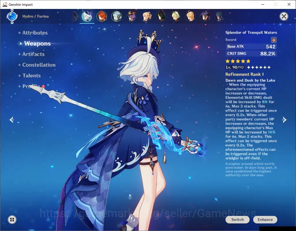 Genshin Impact Accounts ASIA|AR 55|4 Limited + 2 (*5 Weapon)|Furina C2 + S image 4