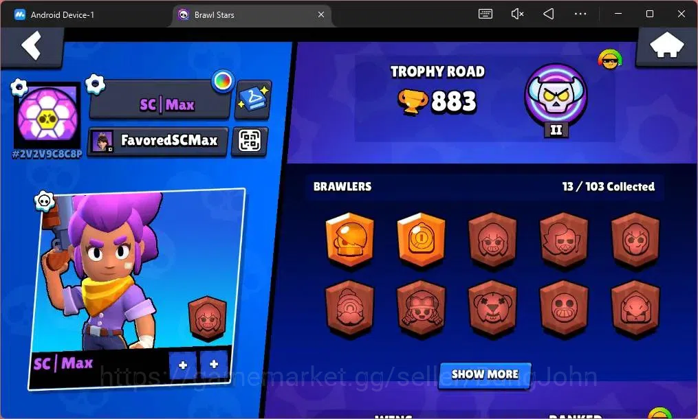 Brawl Stars Accounts Global | 883 Trophy| 13 Brawler|1 Max Hypercharge( image 2