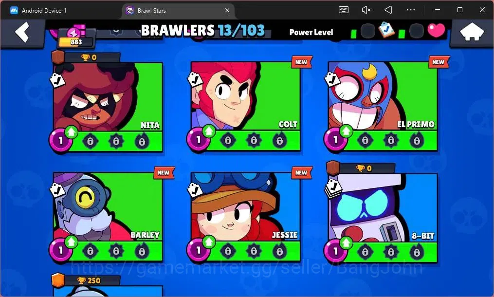 Brawl Stars Accounts Global | 883 Trophy| 13 Brawler|1 Max Hypercharge( image 6