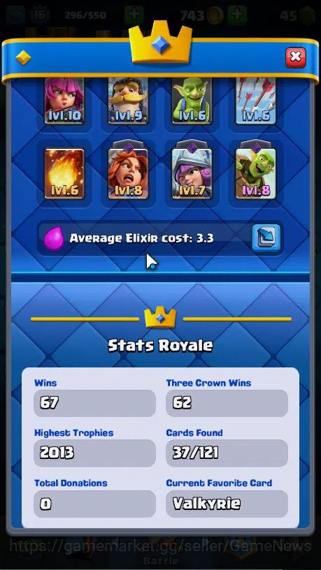 Clash Royale Accounts Lvl 16|Trophy 2013|KTL 6|Best Starter Account|Card image 4