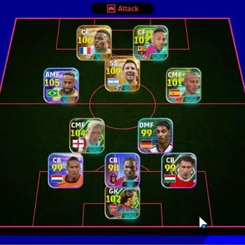 eFootball Accounts Legends & Iconic Players Mobile|PW 3157|Big Time Lionel Messi + Kylian Mbappe, Showtime Neymar,Epic