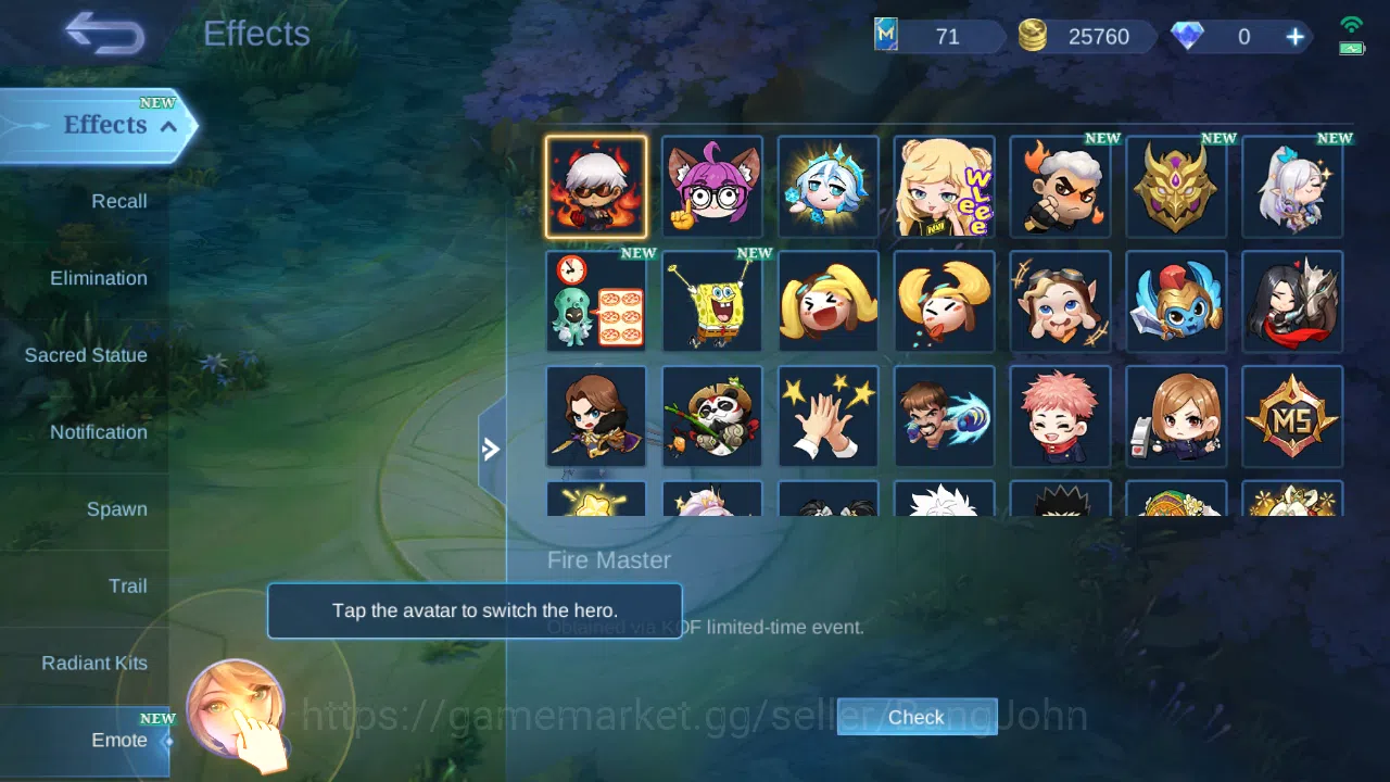 Mobile Legends: Bang Bang Accounts Others Hero 96 | Skin 155 | GLORY | Prime Granger | Sanrio Floryn | Luckybox Uranus 10