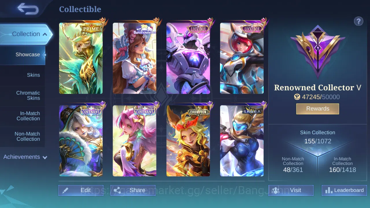Mobile Legends: Bang Bang Accounts Others Hero 96 | Skin 155 | GLORY | Prime Granger | Sanrio Floryn | Luckybox Uranus 2