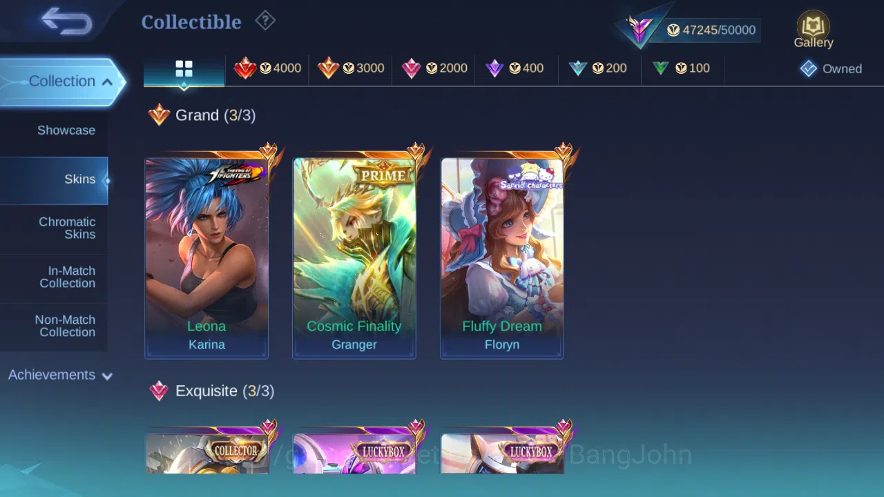 Mobile Legends: Bang Bang Accounts Others Hero 96 | Skin 155 | GLORY | Prime Granger | Sanrio Floryn | Luckybox Uranus 3