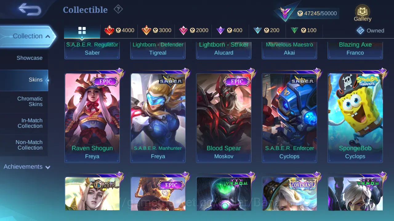 Mobile Legends: Bang Bang Accounts Others Hero 96 | Skin 155 | GLORY | Prime Granger | Sanrio Floryn | Luckybox Uranus 5