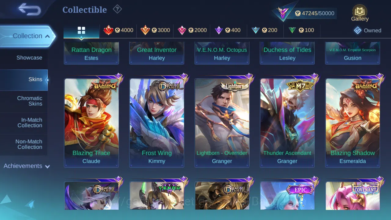 Mobile Legends: Bang Bang Accounts Others Hero 96 | Skin 155 | GLORY | Prime Granger | Sanrio Floryn | Luckybox Uranus 6
