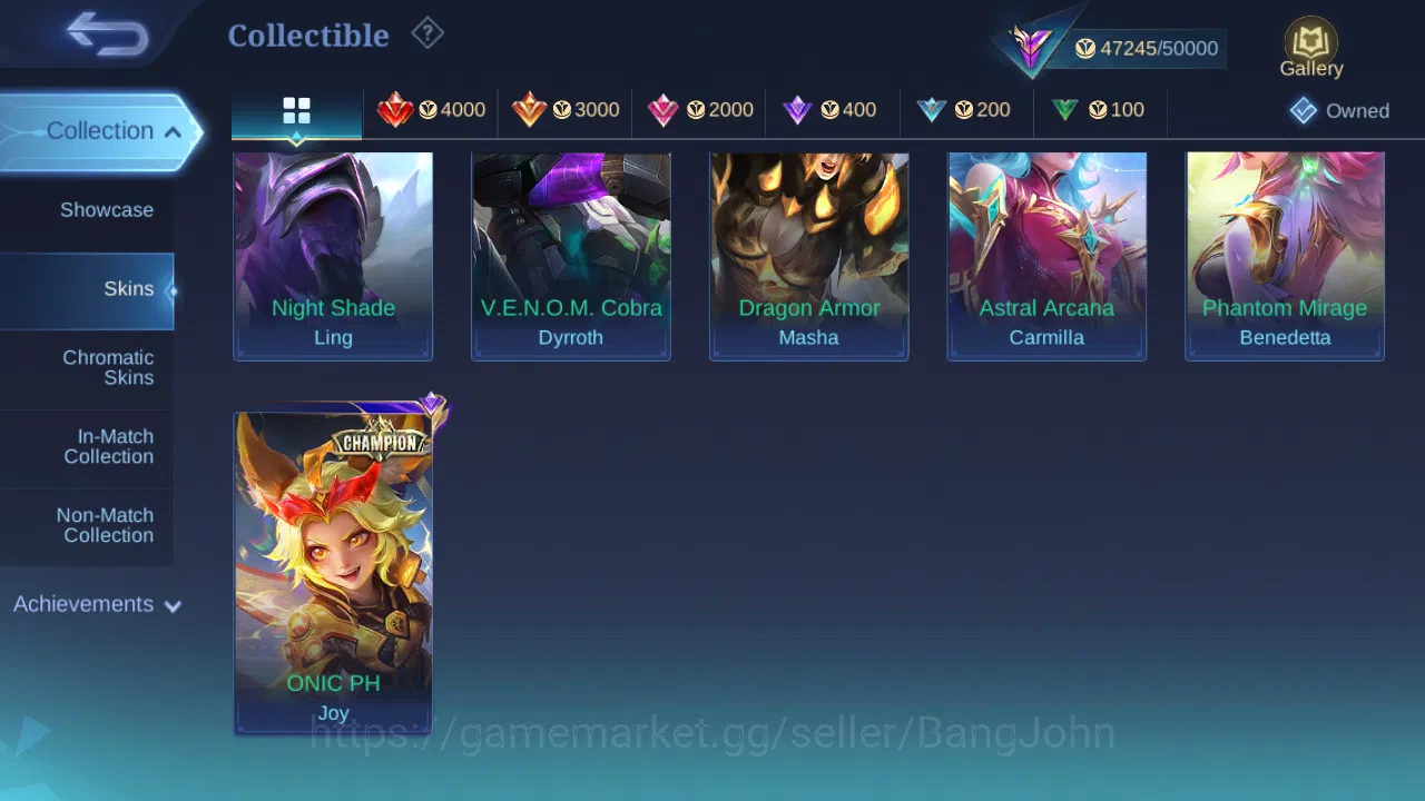 Mobile Legends: Bang Bang Accounts Others Hero 96 | Skin 155 | GLORY | Prime Granger | Sanrio Floryn | Luckybox Uranus 7