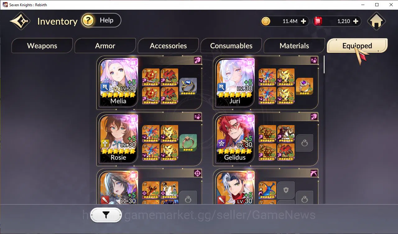 Seven Knights Re:Birth Accounts Global Sea|5 Ex-7k [Gelidus,Fai,Juri,Rosie,Melia]& image 16