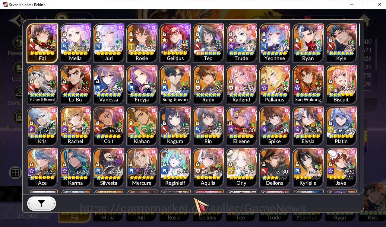 Seven Knights Re:Birth Accounts Global Sea|5 Ex-7k [Gelidus,Fai,Juri,Rosie,Melia]& image 3