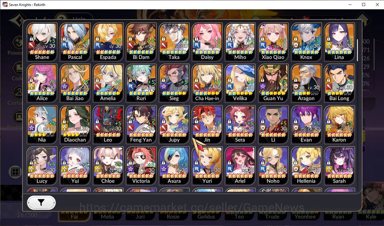 Seven Knights Re:Birth Accounts Global Sea|5 Ex-7k [Gelidus,Fai,Juri,Rosie,Melia]& image 4