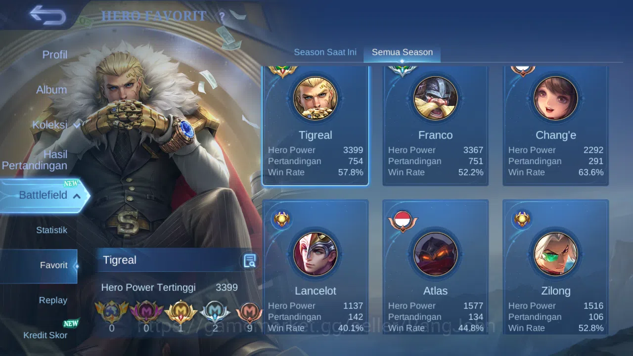 Mobile Legends: Bang Bang Accounts GLOBAL Hero 102 Skin 166 | CC Nata | Lunar Change  image 13