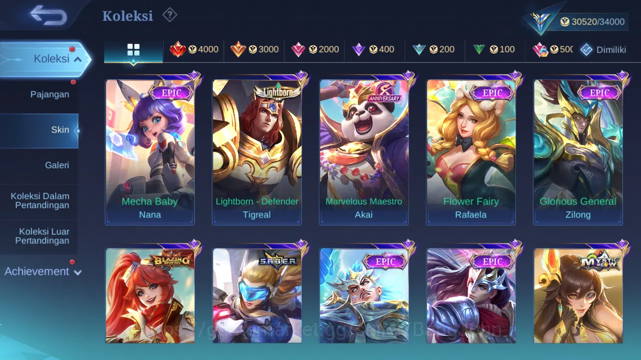 Mobile Legends: Bang Bang Accounts GLOBAL Hero 102 Skin 166 | CC Nata | Lunar Change  image 2