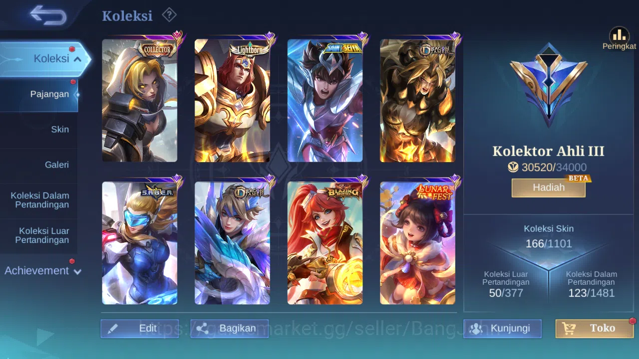Mobile Legends: Bang Bang Accounts GLOBAL Hero 102 Skin 166 | CC Nata | Lunar Change  image 4