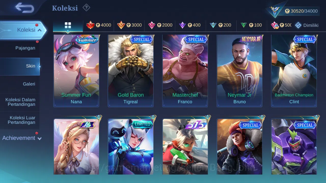 Mobile Legends: Bang Bang Accounts GLOBAL Hero 102 Skin 166 | CC Nata | Lunar Change  image 9