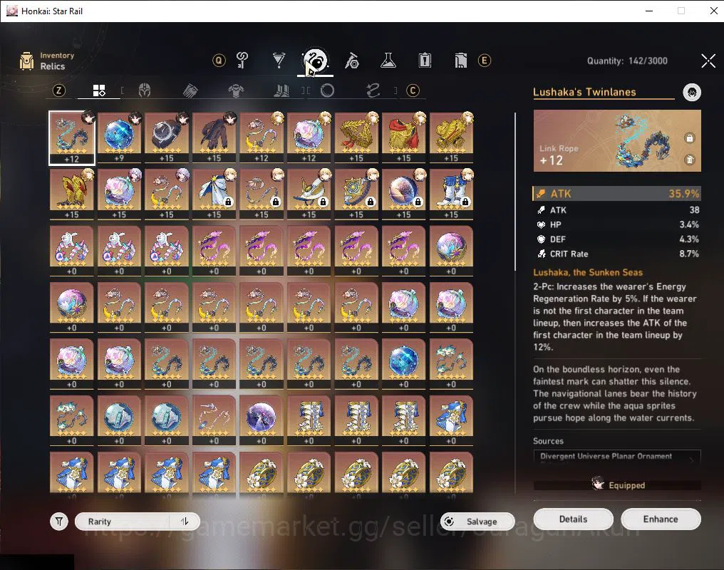 Honkai Star Rail Accounts Mid Game Asia|TL 56|6 Limited|Cyrene+Sign,Saber,Aglaea,Dant,Topaz,Archer|MC Male|Xianzhou 6