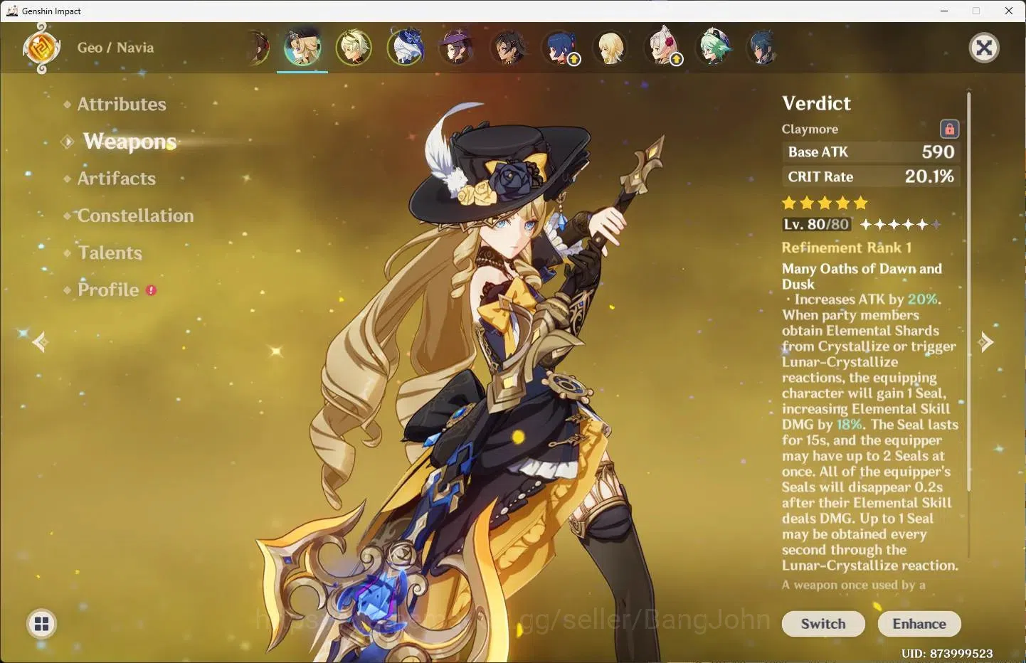 Genshin Impact Accounts ASIA|AR 53|3 Limit+3 Sign|ChioriC1,NaviaC1,Furina+ image 4