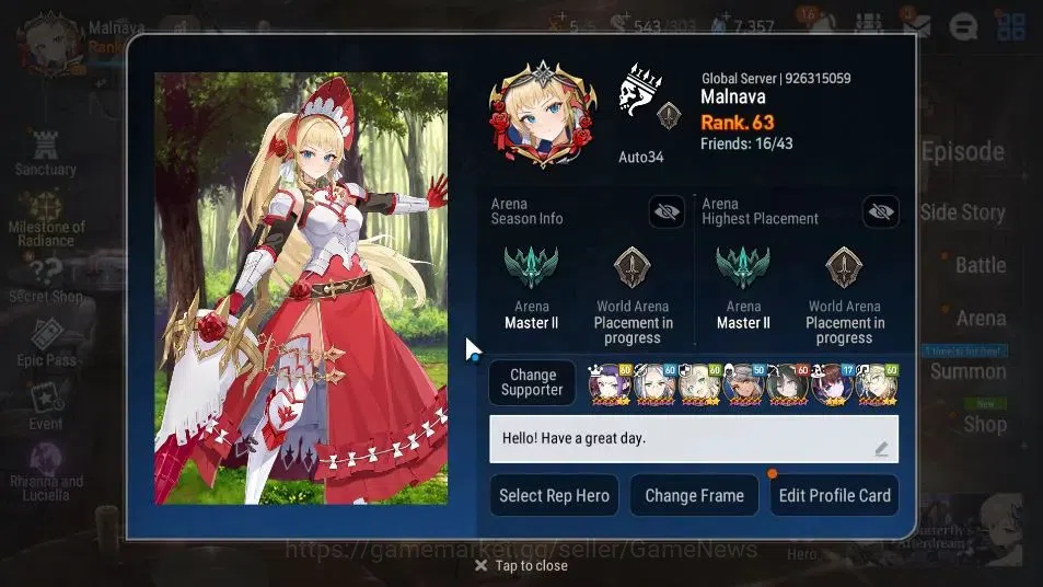 Epic Seven Accounts GLOBAL Unverif|NewEra|12 ML(Rhianna&Luciella,Har s image 2