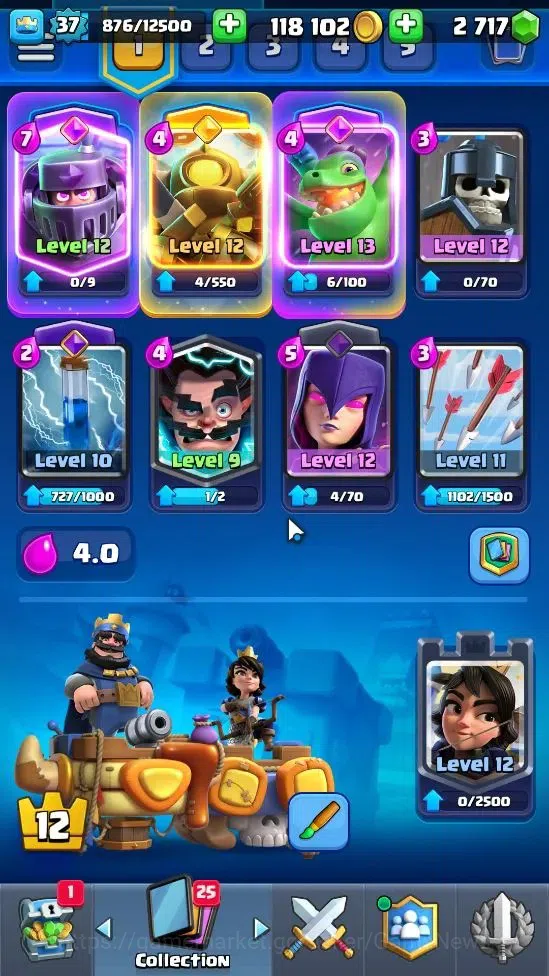 Clash Royale Accounts Lv 37|Trophy 7530|Limited Skin|KTL 12|4 Hero 12 EV image 3