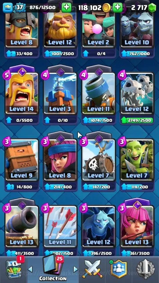 Clash Royale Accounts Lv 37|Trophy 7530|Limited Skin|KTL 12|4 Hero 12 EV image 9
