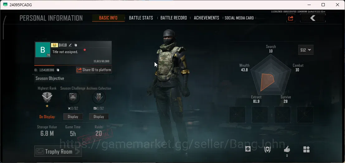 Arena Breakout Accounts Mobile|Lvl 28|SV 6.7M|CV 5M|1 WP Legend Skins|1 Ep image 2