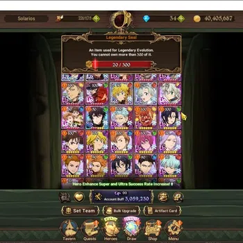The Seven Deadly Sins: Grand Cross Accounts Endgame GLOBAL|3M CC|20 LS|4 LR,10 UR+Collab Gachiakuta|NMeli2/6,Meresca,P