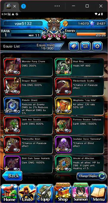 Grand Summoners Accounts Others GLOBAL|Fresh starter|Rank 1|Cristal 2407|Roy,God Nies,Swoird Ruda,etc|check SS|GS183B 7