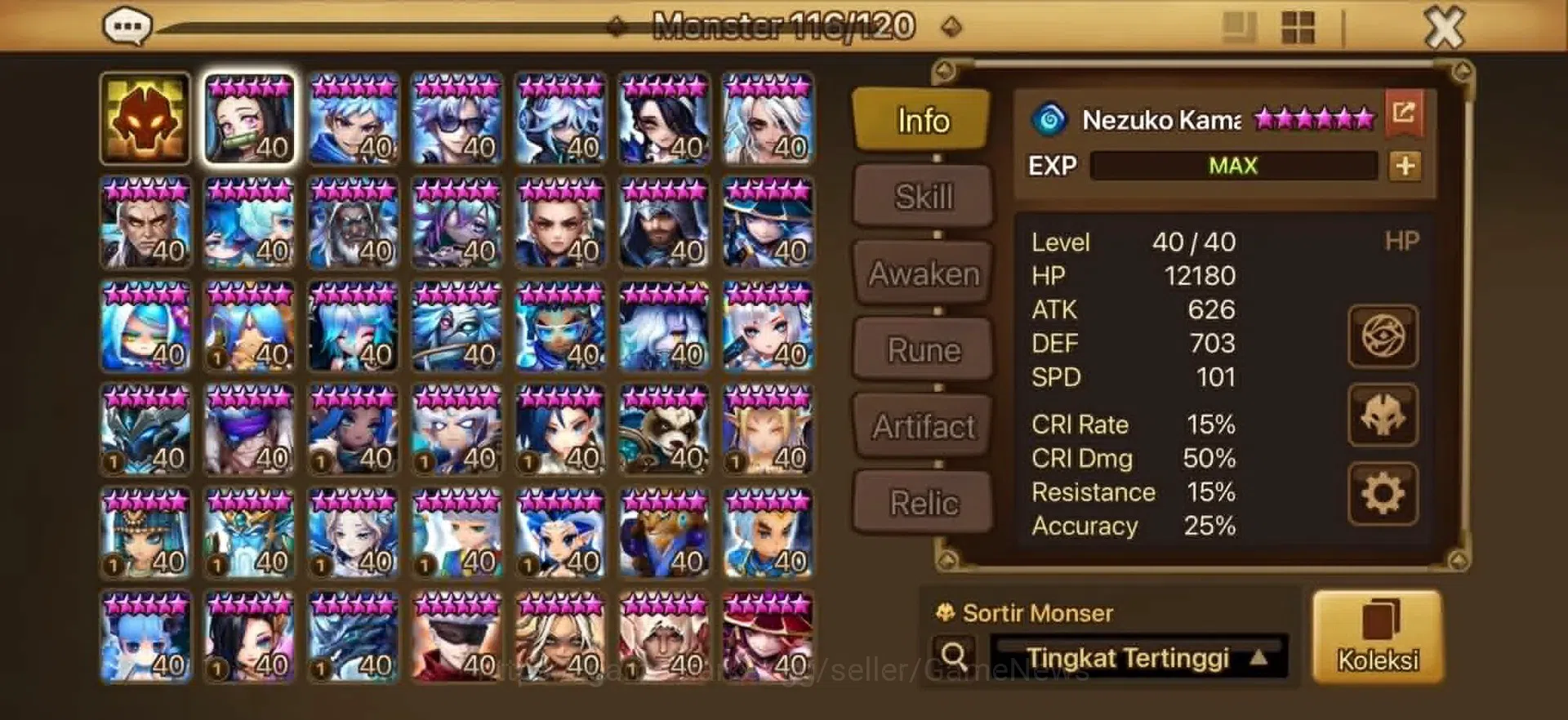 Summoners War: Sky Arena Accounts Asia ENDGAME|4LD LIMITED Lan X Valantis X Sylvia X image 7
