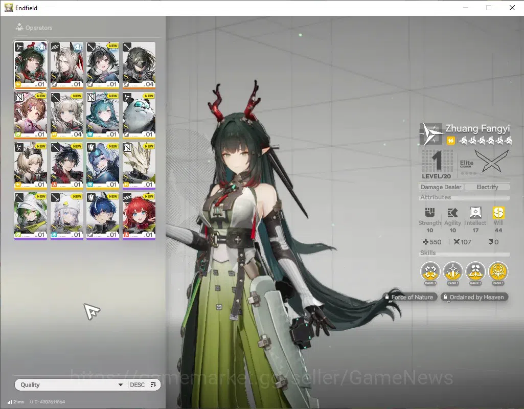 Arknights: Endfield Accounts ASIA | Starter with Selector OP | ZhuangFangyi+Sig image 2