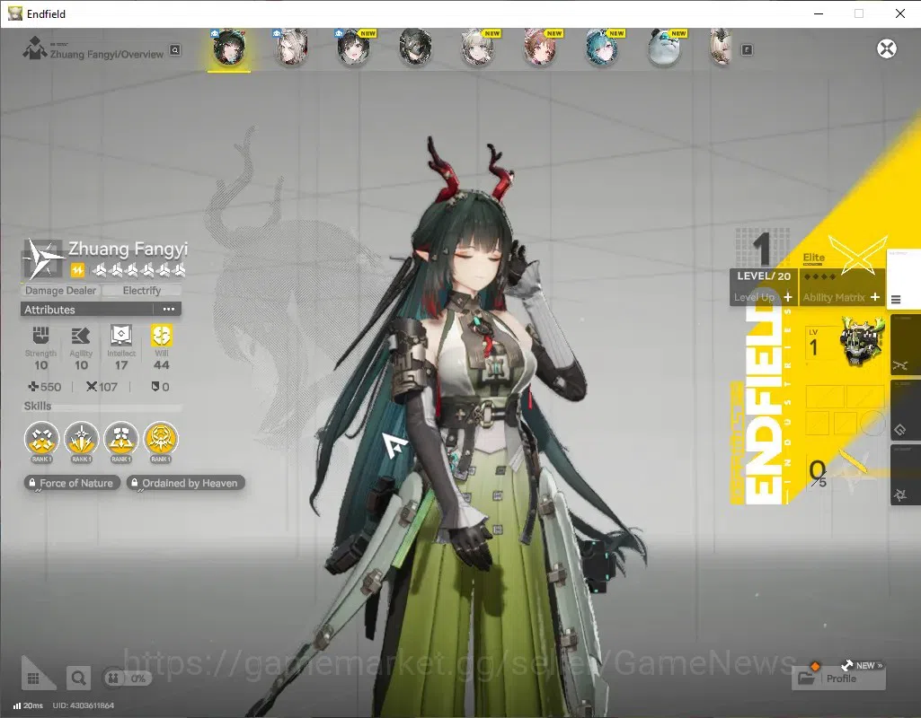 Arknights: Endfield Accounts ASIA | Starter with Selector OP | ZhuangFangyi+Sig image 3