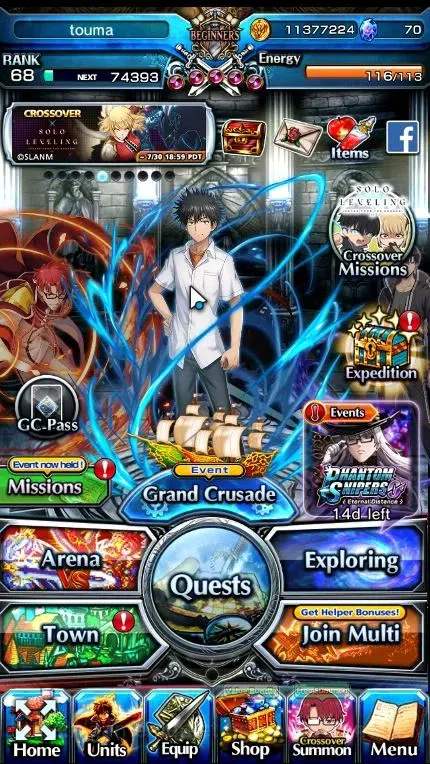 Grand Summoners Accounts End-Game GLOBAL|Rank 68|8 Ascend+2 TW|(Touma Kamijo,Igris)+TW HT 1