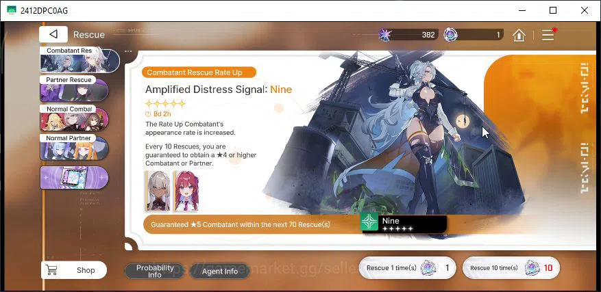 Chaos Zero Nightmare Accounts Global Lv25|3 SSR[Nine,Mei Lin,Luke]+7 SR(MarribelM1,Mika2,CassiusM2,Etc) 7SR 9