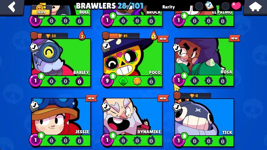 Brawl Stars Accounts 2649 Trophy|93 Gem|28 Brawler 1 Max Lv 2 Legend 2 Myth|2 Myth Skin [Cerberus Tick,El QuarterBack] 6 10