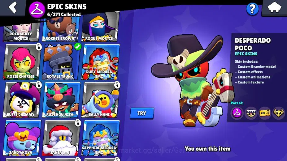 Brawl Stars Accounts 2649 Trophy|93 Gem|28 Brawler 1 Max Lv 2 Legend 2 Myth|2 Myth Skin [Cerberus Tick,El QuarterBack] 6 12