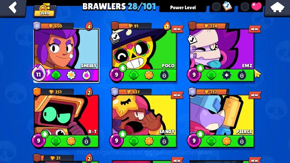Brawl Stars Accounts 2649 Trophy|93 Gem|28 Brawler 1 Max Lv 2 Legend 2 Myth|2 Myth Skin [Cerberus Tick,El QuarterBack] 6 6