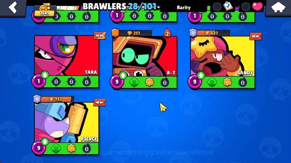 Brawl Stars Accounts 2649 Trophy|93 Gem|28 Brawler 1 Max Lv 2 Legend 2 Myth|2 Myth Skin [Cerberus Tick,El QuarterBack] 6 7