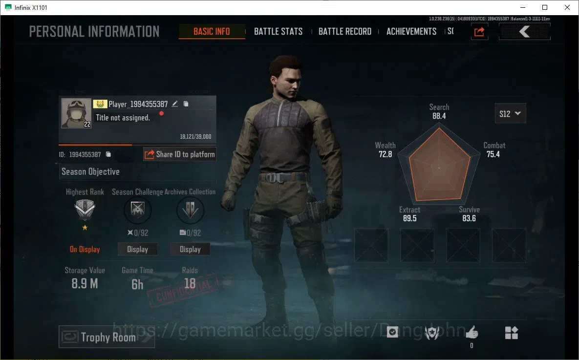 Arena Breakout Accounts MOBILE|LVL22 SV 8,9 M|CV 6.1 M RED ITEM 1 MORE DE image 1
