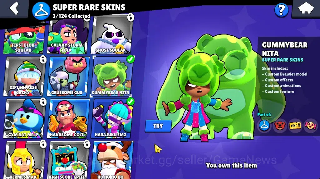 Brawl Stars Accounts 1486 Trophy|17Brawlers 4Max|Emz,Trunk,Sam,Nita|3SR image 10