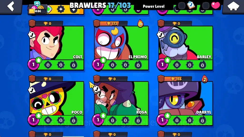 Brawl Stars Accounts 1486 Trophy|17Brawlers 4Max|Emz,Trunk,Sam,Nita|3SR image 8