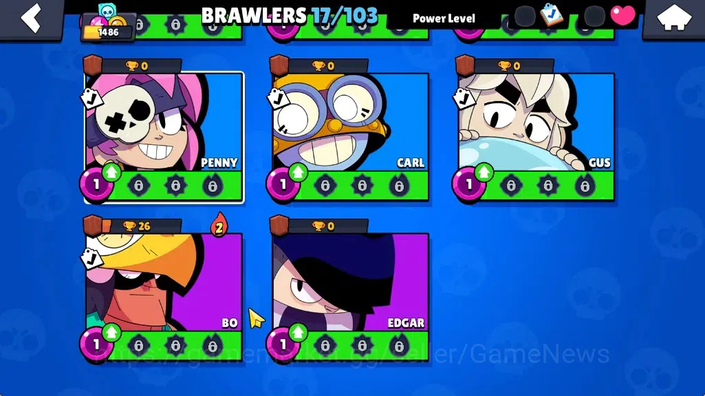 Brawl Stars Accounts 1486 Trophy|17Brawlers 4Max|Emz,Trunk,Sam,Nita|3SR image 9