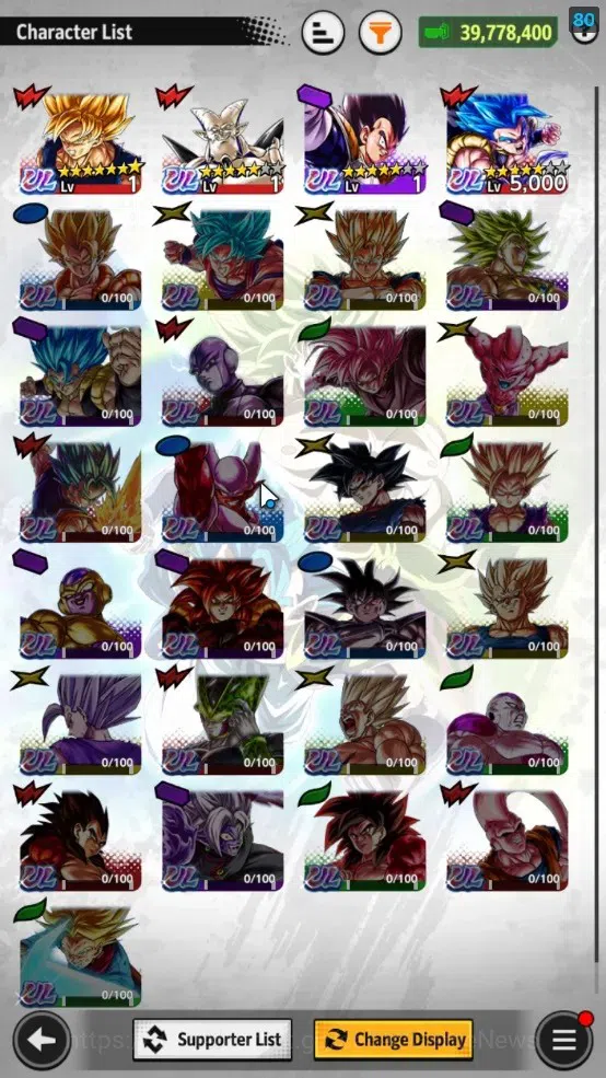 Dragon Ball Legends Accounts 39M TotalPower|LV 152|2LR+4UL+11LL|Broly:Fury,SS G image 4