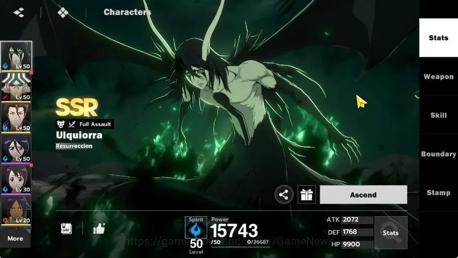 BLEACH: Soul Resonance Accounts NUVERSE SEA|Lvl 32|6 SSR|2 Sign|(Ulquiorra Resurreccion,Aizen,Kisuke B1)+Set 5