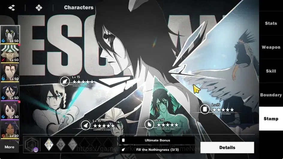 BLEACH: Soul Resonance Accounts NUVERSE SEA|Lvl 32|6 SSR|2 Sign|(Ulquiorra Resurreccion,Aizen,Kisuke B1)+Set 6