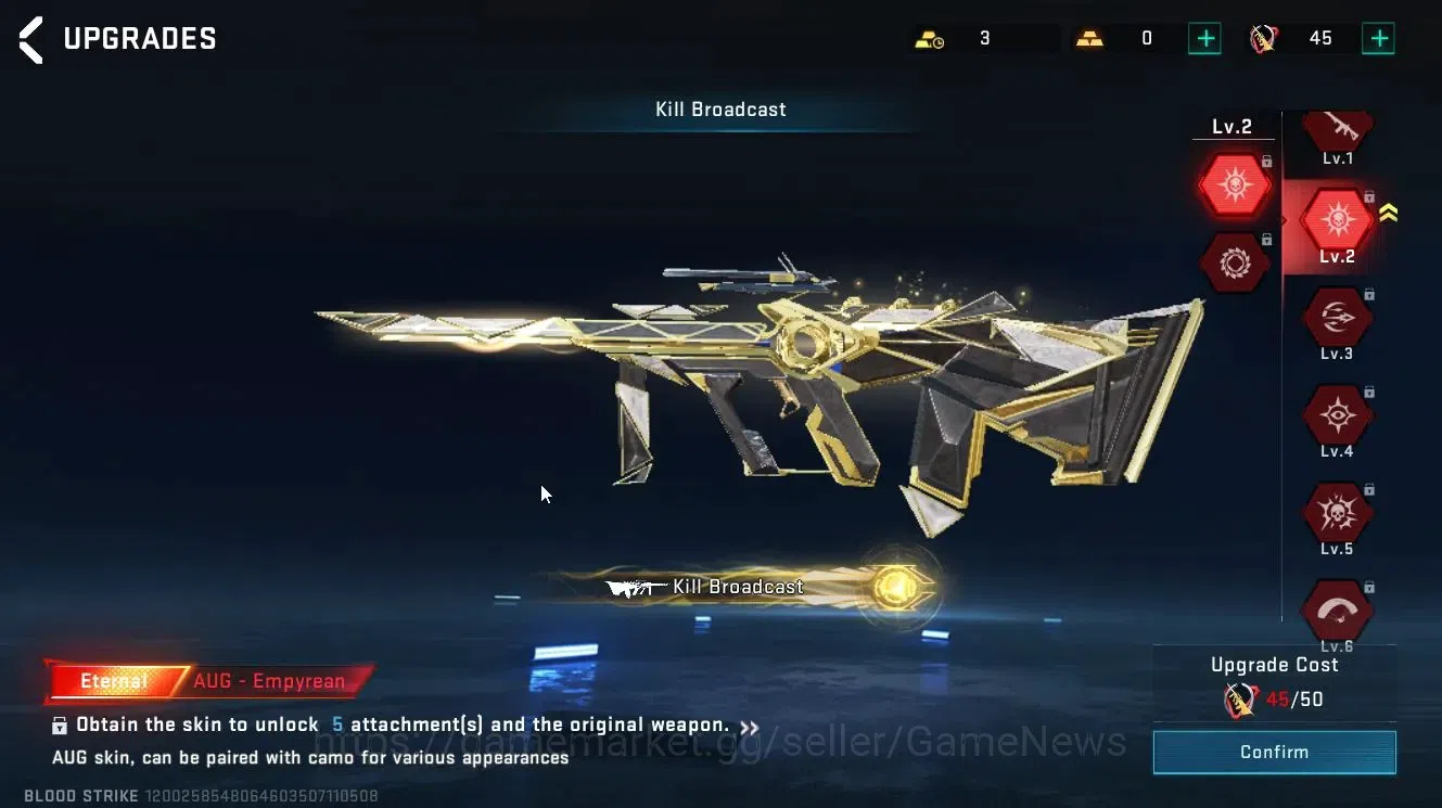 Blood Strike Accounts Collab Skin ASIA|ETERNAL AUG-Empyrean Lv2|Collab ENZO (One Punch Man)|Change Namecard|ULTRA Loot 6