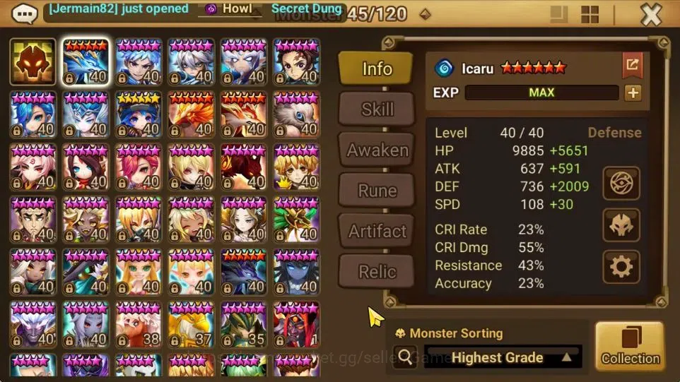 Summoners War: Sky Arena Accounts GLOBAL Lv 52|1 LD[Narsha]|13 Total NB5[Leo,Sonia,T image 10