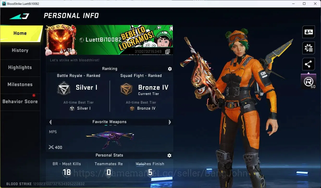 Blood Strike Accounts ASIA|Eternal Desert Eagle|3 Collab Guns 7DS|1 Limi image 2