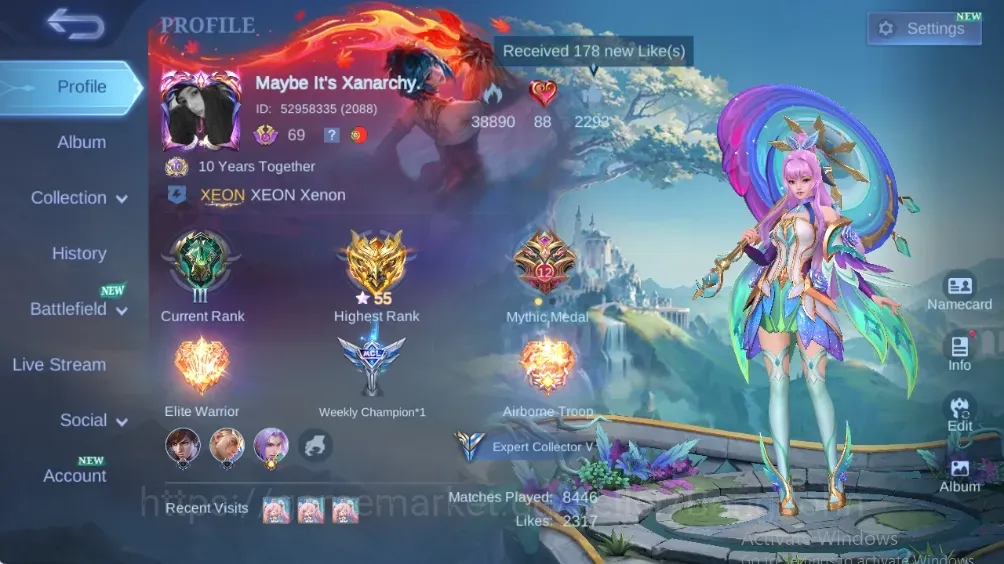 Mobile Legends: Bang Bang Accounts Others Global|158S|Expert|Lightborn Tigreal,VENOM Grock,DG Ling,Balzing Esmeralda,Epic 1