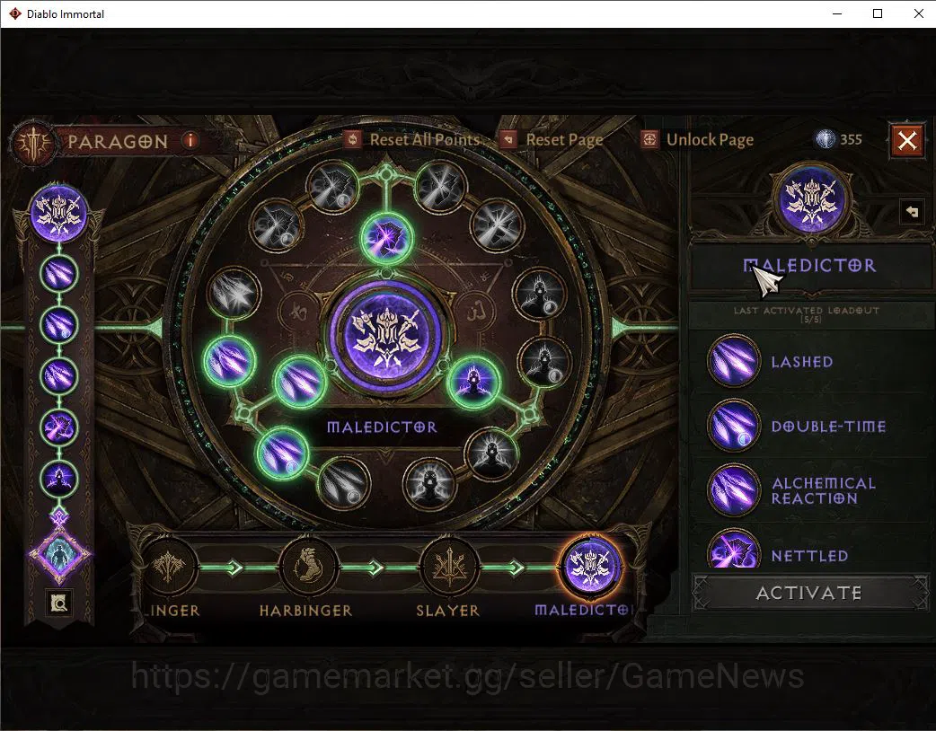Diablo Immortal Accounts Mid-Tier SEA-Verathiel|Lv60(555)|Druid|34k CR|Reso 420|Paragon Maledictor|Cosmetic Ballad Moon 10