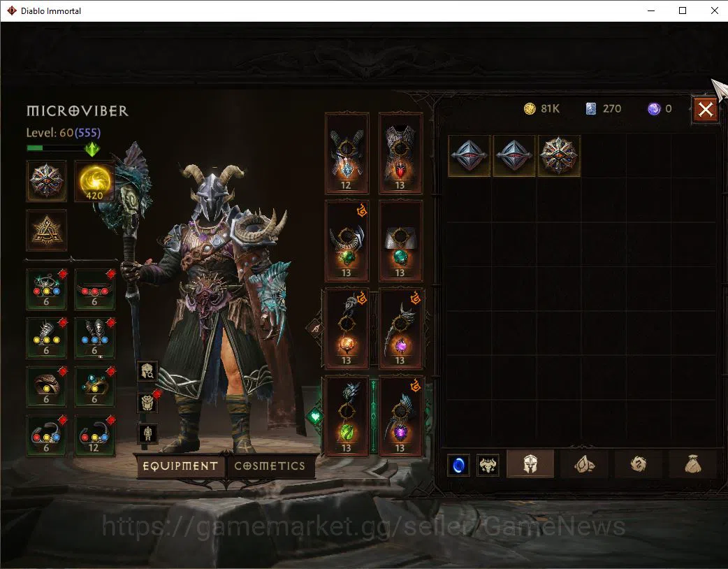 Diablo Immortal Accounts Mid-Tier SEA-Verathiel|Lv60(555)|Druid|34k CR|Reso 420|Paragon Maledictor|Cosmetic Ballad Moon 6