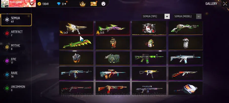Free Fire Accounts Indonesia|M1887 Hand Of Hope|M1014 Green Flame Dra image 2